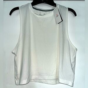 White crop athletic top